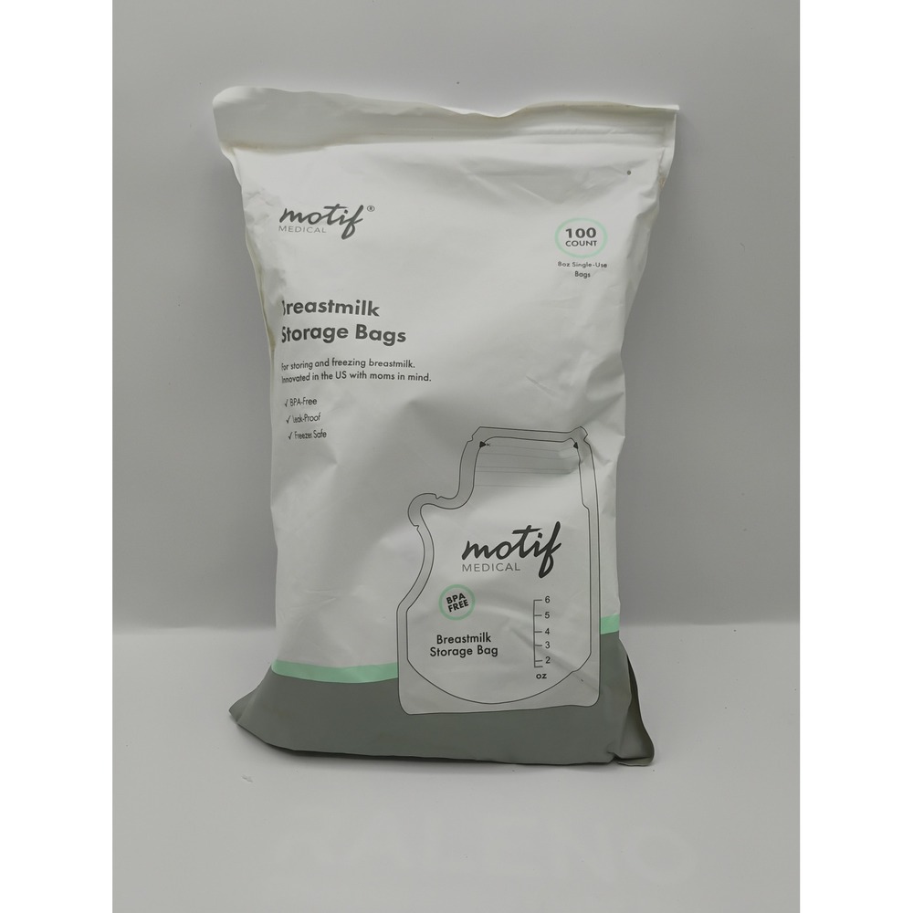 Motif Medical Breastmilk Storage Bags 100 Count 8oz White New BPA-Free LeakProof